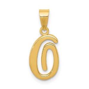 Black Bow Jewelry 14k Yellow Gold, Mimi Collection, Small Script Initial O Pendant - 1 of 4