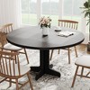 Round Dining Table for 4, 47 Inch Farmhouse Kitchen Table with Wood Tabletop and Stable Base, Circle Dinning Room Table ,  (Only Table) - 2 of 4