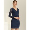 Allegra K Women's Lace Evening Pencil Long Sleeve Bodycon Mini Dress - 2 of 4
