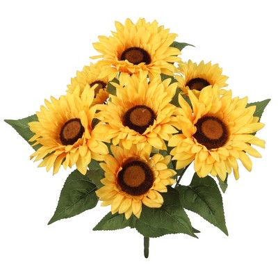 Floral Home 21" Yellow Sunflower Bush - 6-Piece