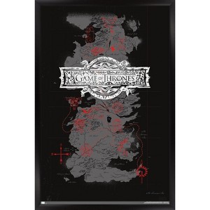 Trends International Game of Thrones - Map Framed Wall Poster Prints - 1 of 4