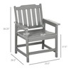 All-Weather Patio Chair, HDPE Patio Dining Chair, Heavy Duty Wood-Like Outdoor Furniture for Garden, Deck, Porch, Lawn - 3 of 4