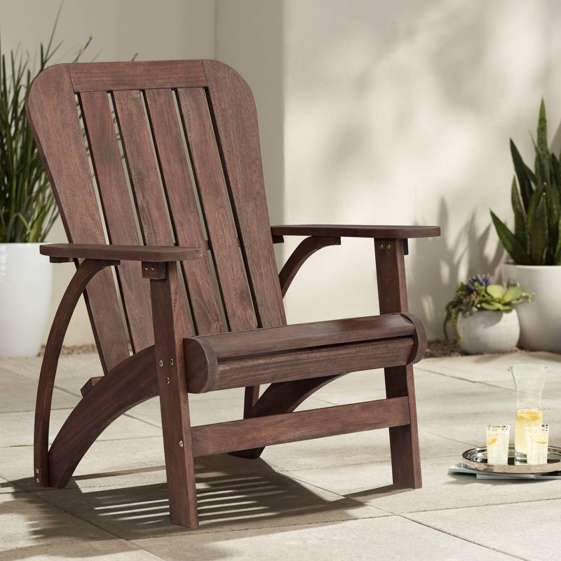 Teal Island Designs Dylan Dark Wood Outdoor Adirondack Chair, 2 of 9