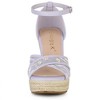 Allegra K Women's Ankle Strap Espadrille Wedge Heel Sandals - 2 of 4
