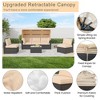Garvee 6 Pieces Patio Furniture Set - Rattan Outdoor Daybed with Retractable Canopy,Outdoor Furniture Sectional Sofa Set for Garden Poolside Backyard - 4 of 4
