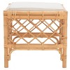 Larroux Rattan Ottoman W/ Cushion - Honey/White - Safavieh - image 4 of 4