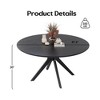 Infurnic Coffee Tables, Modern Dining Table with four sturdy table legs, Round Table for Kitchen or Living Room, Black, 47.2"*47.2"*30.3" - 4 of 4