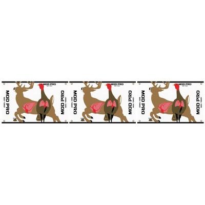 Morrell Yellow Jacket MOD Pro Buck and Turkey Polypropylene Wrap with Grommets and Hook and Loop Attachment for Archery Target, 3 Pack, White/Tan