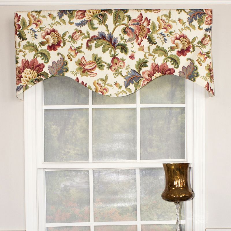 Noblesse Cornice 3" Rod Pocket Valance 50" x 17" Eggshell by RLF Home, 2 of 5
