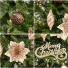 95 Pcs Brown Christmas Ball Ornaments, Shatterproof Champagne Christmas Tree Decorations Set with Glitter Berry - 3 of 4
