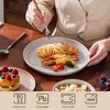 vancasso 12 Piece Set With Curved Edge Sesame Glaze, Pink plate surface Khaki plate bottom, With 4 dinner plates/dessert plates/cereal bowls - 4 of 4