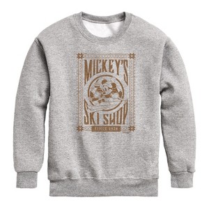 Boys' - Disney - Mickeys Ski Shop Graphic Long Sleeve Fleece Sweatshirt - 1 of 4