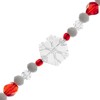Crystal Lane DIY 7" Glass Beads Designer Holiday Christmas Bead Strand White Snowflake with White & Red - 3 of 4