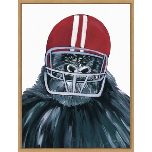 Amanti Art Football Gorilla by Yvette St. Amant Framed Canvas Wall Art - 1 of 4