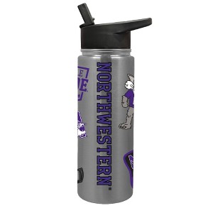 NCAA Northwestern Wildcats Varsity Thirst Water Bottle - 24oz: Stainless Steel, Portable Drinkware - 1 of 4
