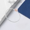 Snake Charm Bracelet With Heart Clasp Two Tone Plated Fits Standard European Beads Ginger Lyne Collection - 3 of 4