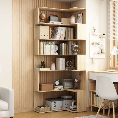 FUFU&GAGA Bookshelf Wood Bookcase Free Standing Room Display Storage
