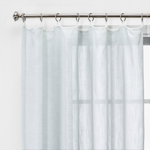 63 X54 Feather Sheer Window Curtain Panel With Contrast Edge