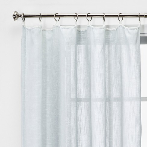 Contrast Edge Solid Sheer Window, Shower Curtain With Sheer Window