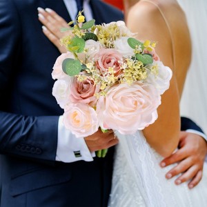 Unique Bargains Artificial Wedding Decor Lightweight Artificial Flower Bouquet 1 Pc - 1 of 4