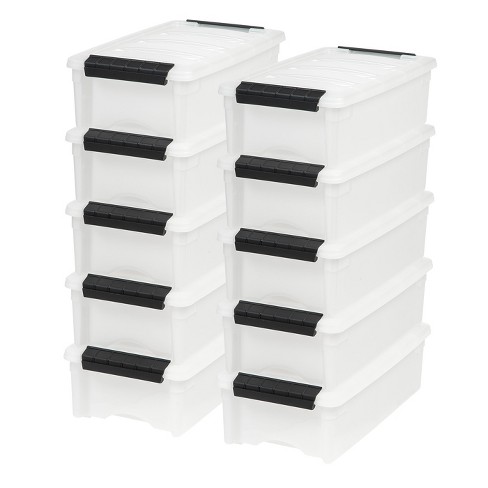 Iris Usa 10pack 5qt Stackable Plastic Storage Bins With Lids And