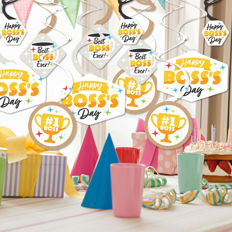 Big Dot of Happiness Happy Boss's Day - Best Boss Ever Hanging Decor - Party Decoration Swirls - Set of 40, 2 of 9