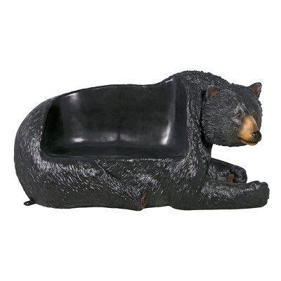 Design Toscano Brawny Black Bear Bench Sculpture