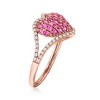Ross-Simons 0.60 ct. t.w. Pink Sapphire and .20 ct. t.w. Diamond Heart Ring in 14kt Rose Gold - 3 of 4