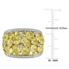EVERLY JEWELRY | Yellow Plated Sterling Silver 0.07 CT TW Diamond And 6 CT TGW Lemon Quartz Fashion Ring - 4 of 4