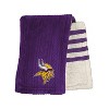 NFL Minnesota Vikings Embossed Logo Faux Shearling Stripe Blanket - image 2 of 3