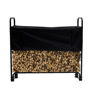 GustoWave 4.3/8.5FT Outdoor Firewood Rack with Cover, Heavy Duty Firewood Holder & Waterproof Cover for Fireplace, Patio, Log Storage Rack - 1 of 4