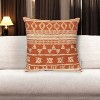 HomeRoots 18" X 18" Orange and Ivory Southwestern Cotton Throw Pillow - 2 of 4