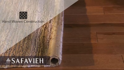 Ivory and Silver Flat Woven Leather Cotton Rug