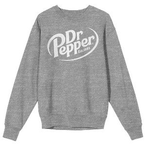 Dr Pepper Logo Adult Athletic Heather Crew Neck Long Sleeve Sweatshirt - 1 of 3