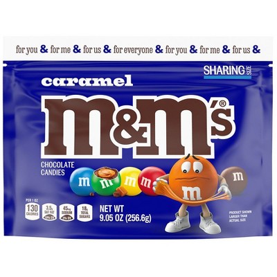 M&M's Candy, Sharing Size, Resealable Caramel Milk Chocolate, 9.05 oz