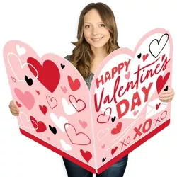 Big Dot of Happiness Happy Valentine's Day - Kids Valentine's Day Giant Greeting Card - Big Shaped Jumborific Card