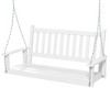 Costway 2-Person Wooden Outdoor Porch Swing Heavy Duty Patio Hanging Bench Chair Brown/White - 2 of 4
