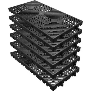 Heavy Duty Plastic Floor Pallets, Rackable Stackable Lightweight Waterproof Storage Pads, Ventilated Grid Design for Basement Warehouse Garage - 1 of 4