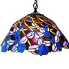 Chloe Lighting Natalie Tiffany-Style 2 Light Iris Hanging Pendant Lamp 19" Shade - 4 of 4