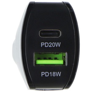 TekYa 38W Dual Port Car Charger Head with USB-C PD - Black - 1 of 1