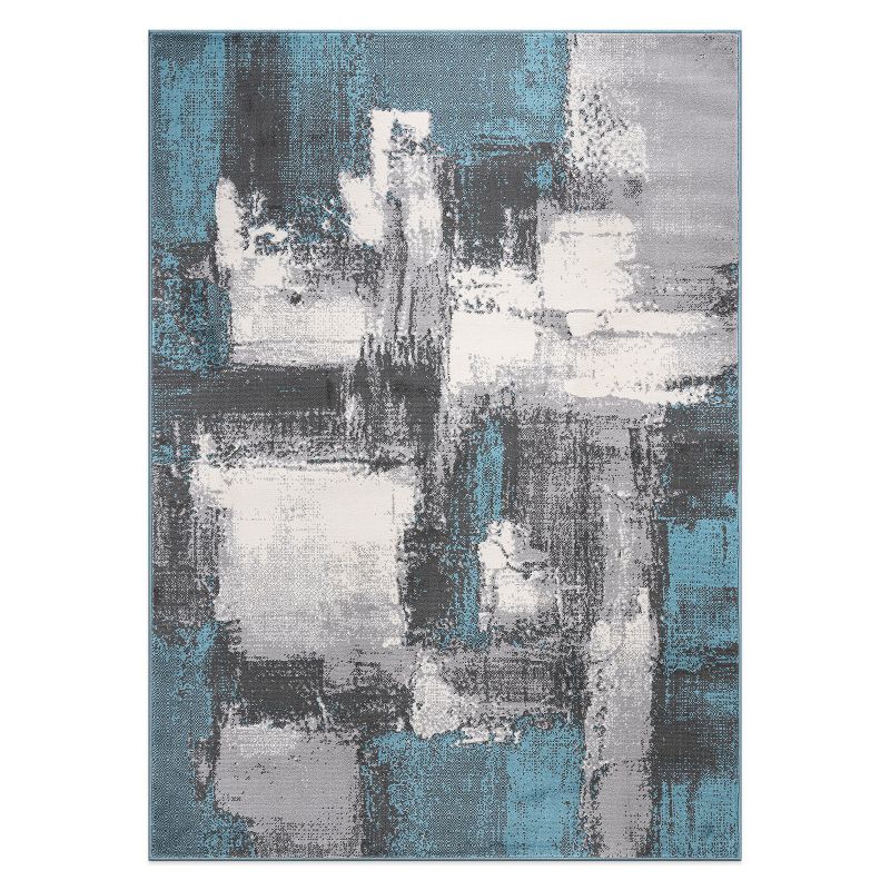 World Rug Gallery Contemporary Abstract Stain Resistant Soft Area Rug, 1 of 18