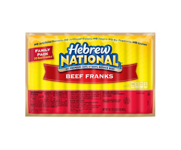 Hebrew National Beef Franks - 20ct/34.1oz