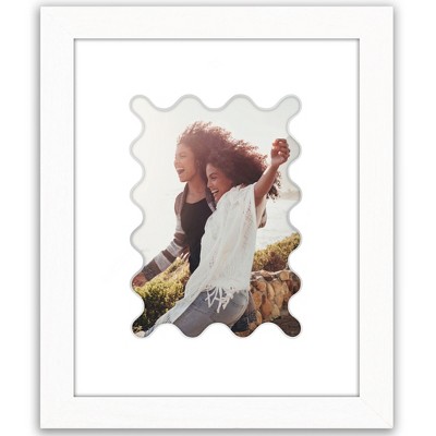 Americanflat 8" x 10" Picture Frame with Mat - Arch, Oval & Wavy Designs - Stylish Decor for Living Rooms, Dorms, Offices & More
