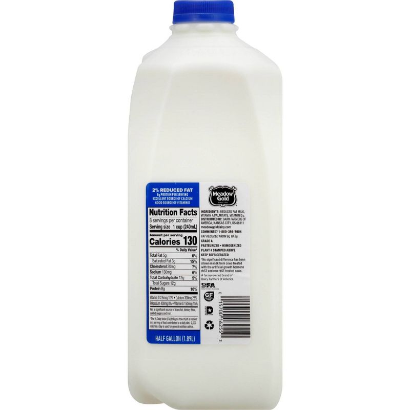 Meadow Gold 2% Milk - 0.5gal, 2 of 5
