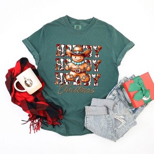 Simply Sage Market Women's Howdy Gingerbread Short Sleeve Garment Dyed Tee - 1 of 4