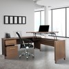 JOMEED L-Shaped Wooden Home Office Desk Adjustable Sit to Stand Ergonomic Corner Desk with 2 Drawer Mobile File Storage Cabinet, Brown - 4 of 4