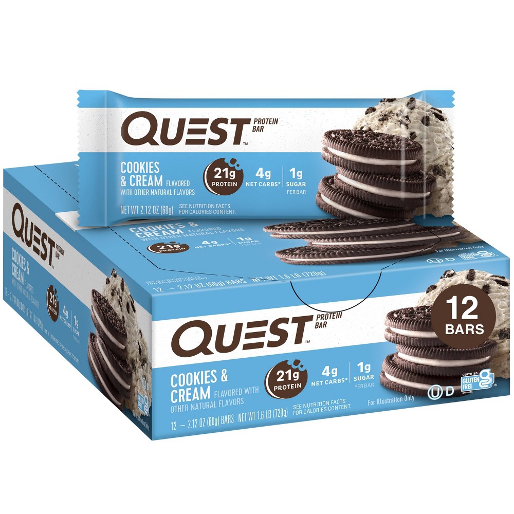 UPC 888849000029 product image for Quest Nutrition 21g Protein Bar - Cookies & Cream - 12ct | upcitemdb.com