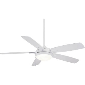 54" Minka Aire Modern Indoor Ceiling Fan with LED Light White Etched Opal Glass for Living Room Kitchen Bedroom Family Dining Home - 1 of 4