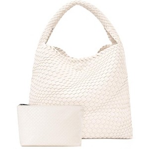 Large Woven Tote Bag for Women Weave Purse Woven Leather Handbag - 1 of 4