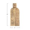Storied Home Large Hand-Carved Mango Wood Cheese Slicer and Cutting Board with Face Handle Design and Combed Finish, Natural - 2 of 4